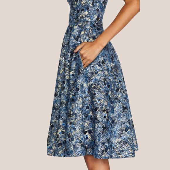 Dress the Population Sally Embroidered Sequin Fit & Flare Dress Small - Picture 3 of 9